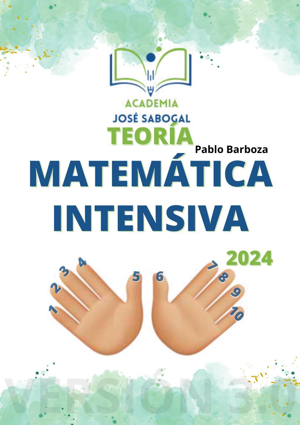 Carátula del libro: Matemática Intensiva de la Academia José Sabogal